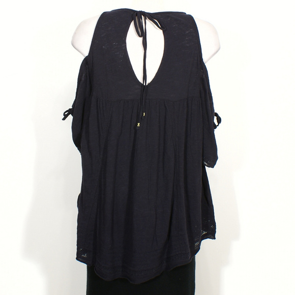 Fast Times Embroidered Cotton Cold Shoulder Top XS - Picture 3 of 7